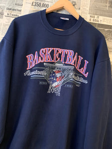 Graphic Print Vintage Basketball Sweatshirt Size Large