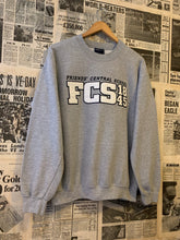 Load image into Gallery viewer, Vintage Sweatshirt With Large Embroidered Spell Out - FCS  Size Medium
