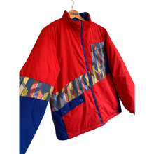 Load image into Gallery viewer, Women’s Vintage 1990s Colour Block Crazy Pattern Coat Jacket   Suitable for sizes 8/10/12
