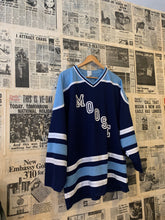 Load image into Gallery viewer, Vintage Manitoba Moose Ice Hockey Jersey with large Moose Spell Out AHL Size XL
